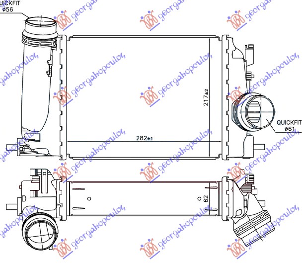 ΨΥΓΕΙΟ INTERC. 1.5 DCi (282x217x62)