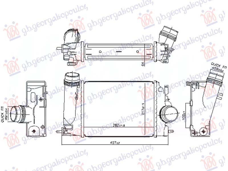ΨΥΓΕΙΟ INTERCOOLER 1.2 ΒΕΝΖΙΝΗ (282x217) (NRF)