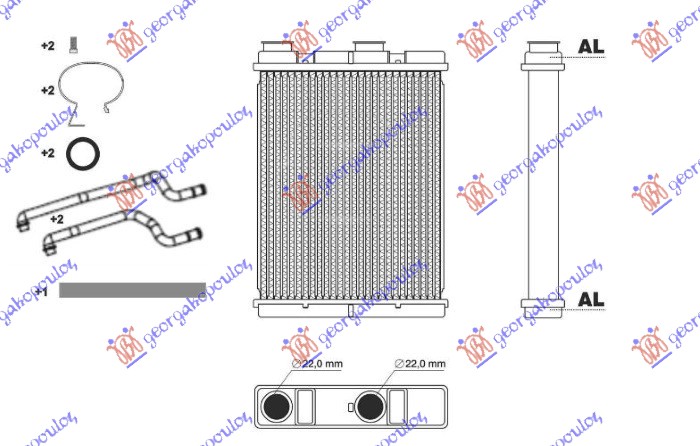 ΨΥΓΕΙΟ ΚΑΛΟΡΙΦΕΡ 1.2-1.3-1.6 DIG TURBO - 2.0i 16V ΒΕΝΖΙΝΗ - 1.5-1.6 dCi ΠΕΤΡΕΛΑΙΟ (202x160x26)