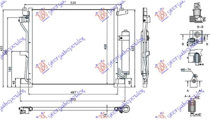 ΨΥΓΕΙΟ A/C 1,5DCi ΠΕΤΡ. (487x409x16) ΒΑΛΒΙΔΑ ΠΑΝΩ ΣΤΟ ΦΙΛΤΡΟ (KOYO)