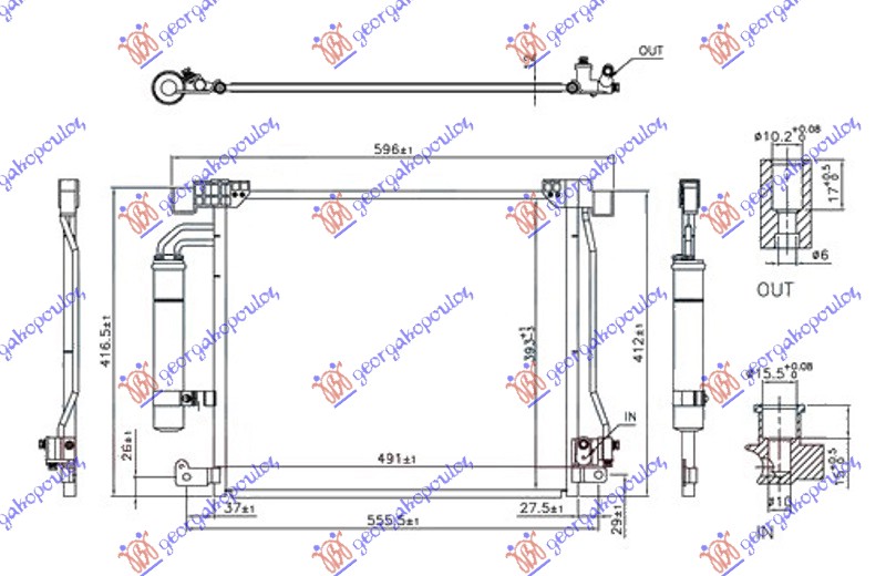 ΨΥΓΕΙΟ A/C 1.2 DIG TURBO - 1.5 dci - 1.6 DIG TURBO (491x414x12) ΒΑΛΒΙΔΑ ΔΙΠΛΑ ΣΤΟ ΦΙΛΤΡΟ