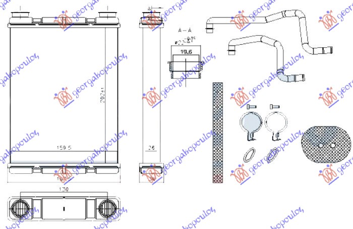 ΨΥΓΕΙΟ ΚΑΛΟΡΙΦΕΡ 1.6 DIG TURBO - 1.6i 16V ΒΕΝΖΙΝΗ - 1.5 dCi ΠΕΤΡΕΛΑΙΟ (202x160x26) (ΤΥΠΟΥ VALEO)