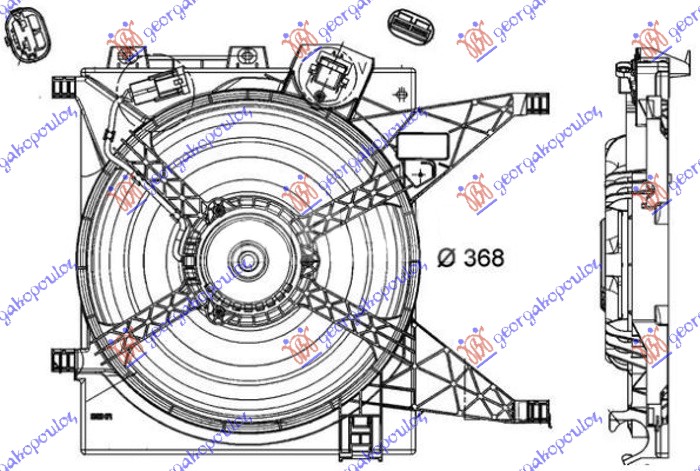 ΒΕΝΤΙΛΑΤΕΡ ΨΥΓΕΙΟΥ ΚΟΜΠΛΕ 1.5 dCi ΠΕΤΡΕΛΑΙΟ (370mm) (2+2 PIN) (MAHLE BEHR PREMIUM LINE)