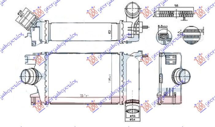 ΨΥΓΕΙΟ INTERCOOLER 1.5 DCI ΠΕΤΡΕΛΑΙΟ (257x185x62)