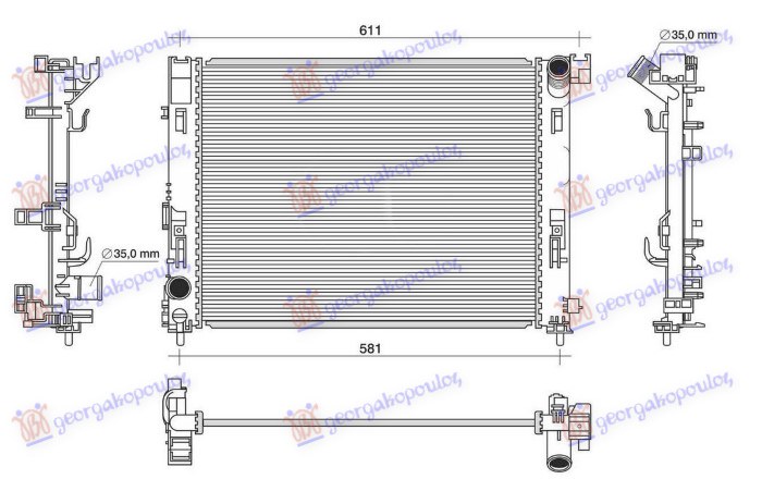 ΨΥΓΕΙΟ ΝΕΡΟΥ 0.9 IG-T ΒΕΝΖΙΝΗ - 1.5 dCi ΠΕΤΡΕΛΑΙΟ (510x395x12) (KOYO)