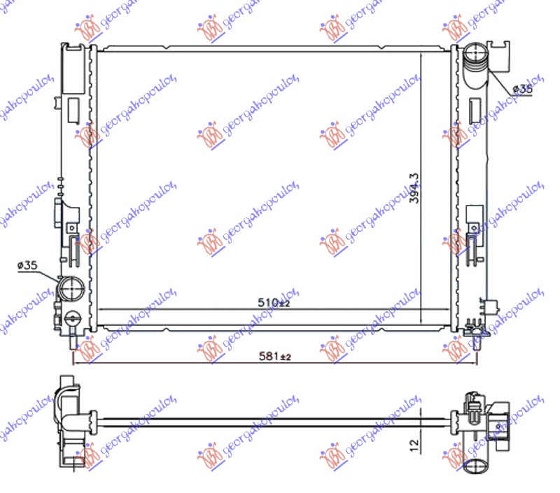 RADIATOR 0.9 IG-T PETROL - 1.5 dCi DIESEL (510x395x12) (NRF)
