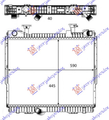 RADIATOR 2.5 D DIESEL (445x570x40) (KOYO)