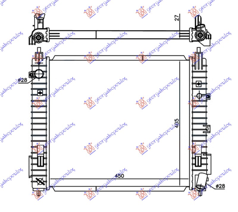 ΨΥΓΕΙΟ ΝΕΡΟΥ 1.5 dCi ΜΗΧΑΝΙΚΟ ΠΕΤΡΕΛΑΙΟ (450x405x27) (KOYO)