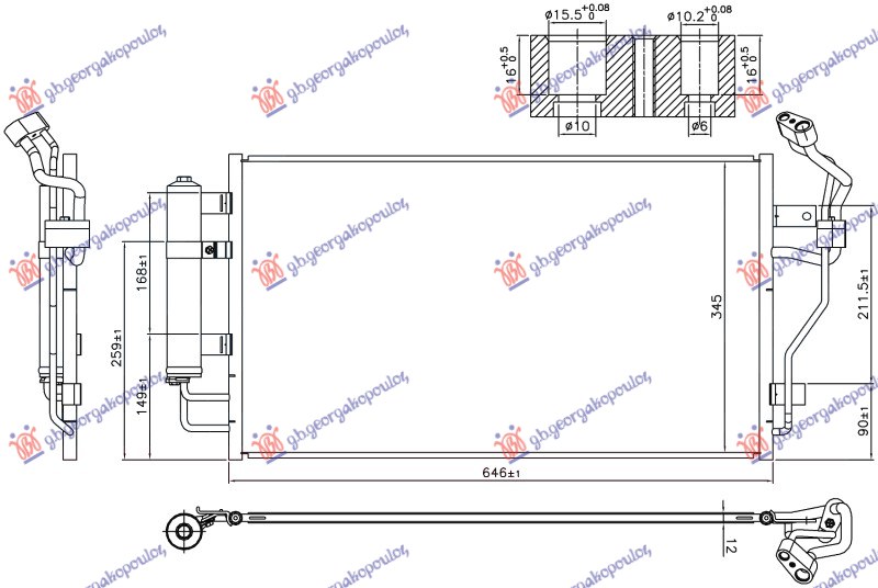 CONDENSER ELECTRIC (646x345x12)
