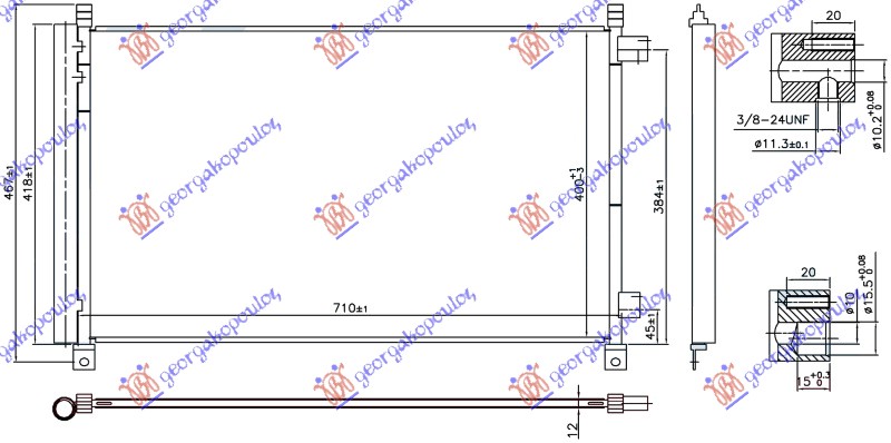 ΨΥΓΕΙΟ A/C 2.0-2.5 16v ΒΕΝΖΙΝΗ (710x400x12)