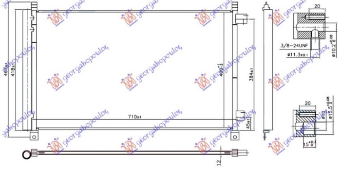 ΨΥΓΕΙΟ A/C 2.0-2.5 16v ΒΕΝΖΙΝΗ (710x400x12) (KOYO)