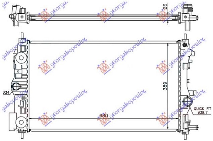 RADIATOR 1.7-2.0 DIESEL (680x395) (KOYO)