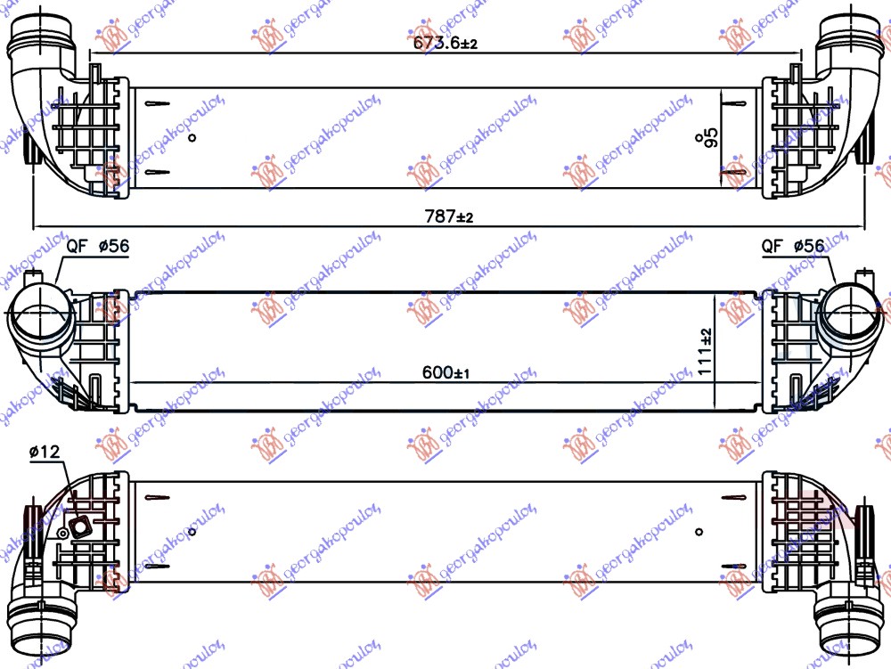 ΨΥΓΕΙΟ INTERCOOLER 1.4 SιDι TURBO ΒΕΝΖΙΝΗ (600x111x95)