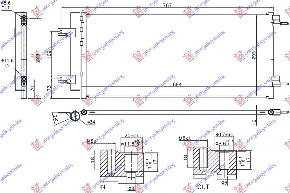 ΨΥΓΕΙΟ A/C ΓΙΑ ΟΛΑ ΒΕΝΖΙΝΗ-ΠΕΤΡΕΛΑΙΟ TURBO (640x290x16)