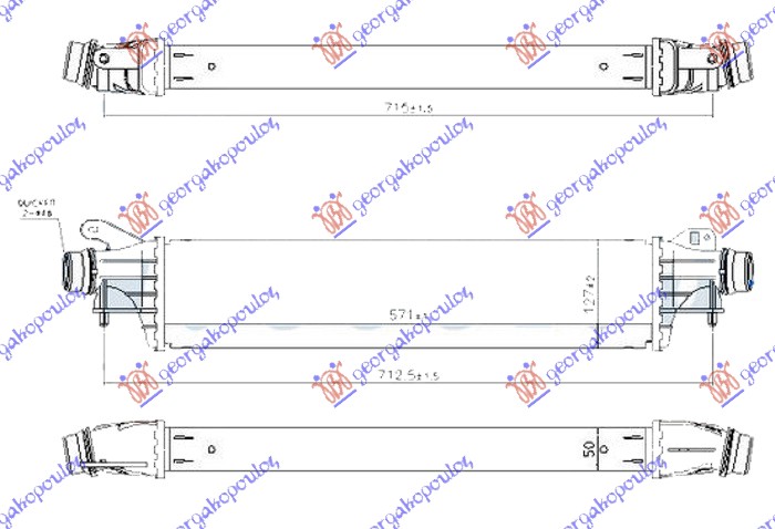 ΨΥΓΕΙΟ INTERCOOLER 1.3 CDTI ΠΕΤΡΕΛΑΙΟ (571x127x50)