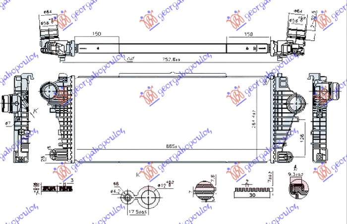 ΨΥΓΕΙΟ INTERCOOLER 1.5-2.0 TURBO ΒΕΝΖΙΝΗ (665x285)