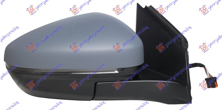 DOOR MIRROR ELECTRICAL HEATED PRIMED (W/SIDE LAMP & SENSOR) (A QUALITY) (CONVEX GLASS)