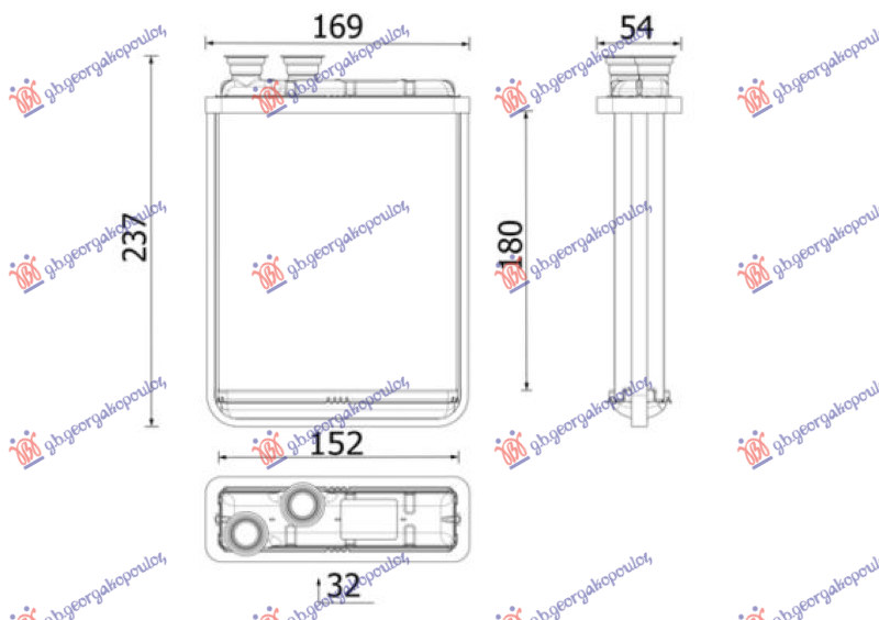 HEATER RADIATOR (BR) (180x151) (MAHLE PREMIUM LINE)