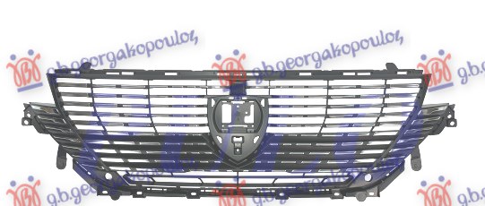 GRILLE BLACK W/MOULDINGS CHROME (W/2 PDC)