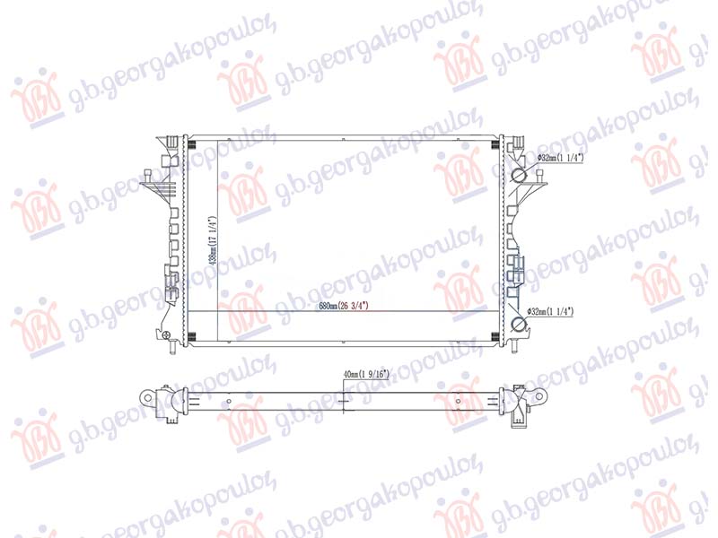 RADIATOR 2.2-3.0 DIESEL MANUAL/AUTO (680x438)
