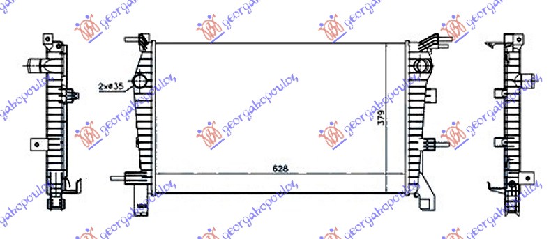 RADIATOR 1.6i 16v MANUAL PETROL (630x380) (ENGINE: H4M)