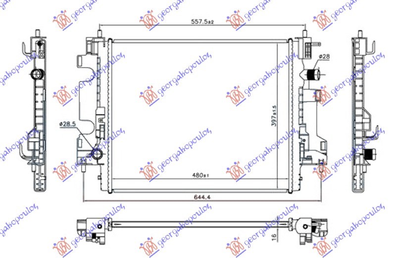 ΨΥΓΕΙΟ 0.9 TURBO ΒΕΝΖΙΝΗ ΜΗΧΑΝΙΚΟ (480x400x16) (VALEO)