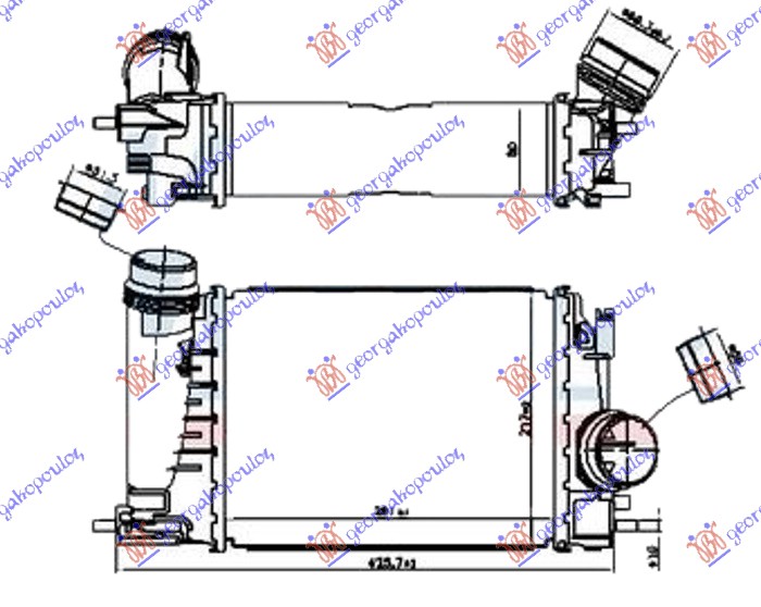 ΨΥΓΕΙΟ INTERCOOLER 1.3 TCE ΒΕΝΖΙΝΗ (281x217x80) (VALEO)