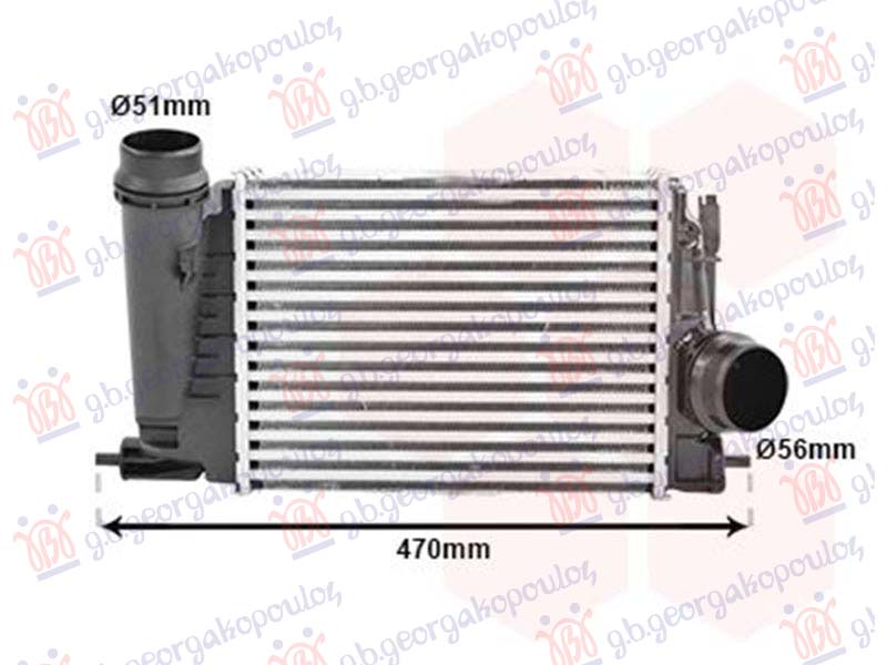 RADIATOR INTERCOOLER 1.3 TCE PETROL (281x217x80)