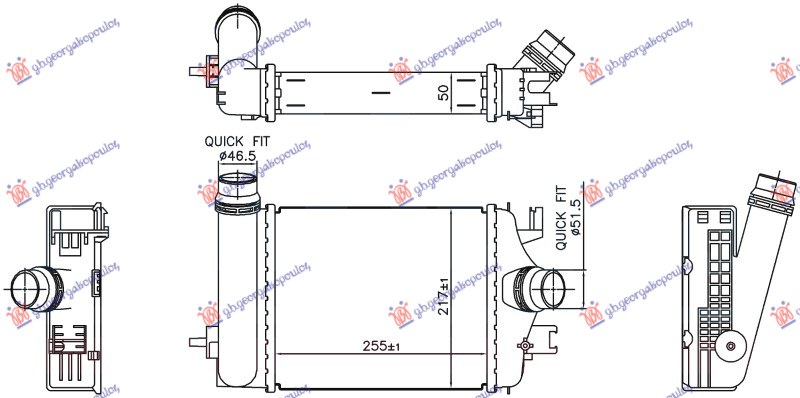 ΨΥΓΕΙΟ INTERCOOLER 1.0 TCE (255x217x50)