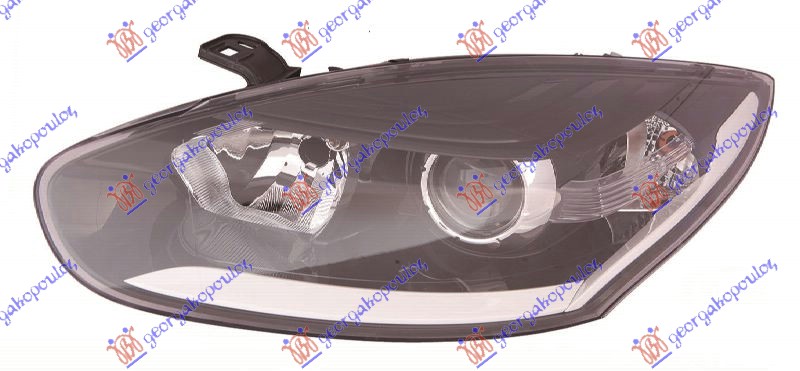 HEAD LAMP ELEC. BLACK MOULD. (E)(W/MOT) (DEPO)