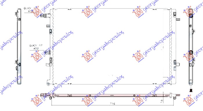 ADDITIONAL RADIATOR  PETROL/DIESEL (675X435X16)