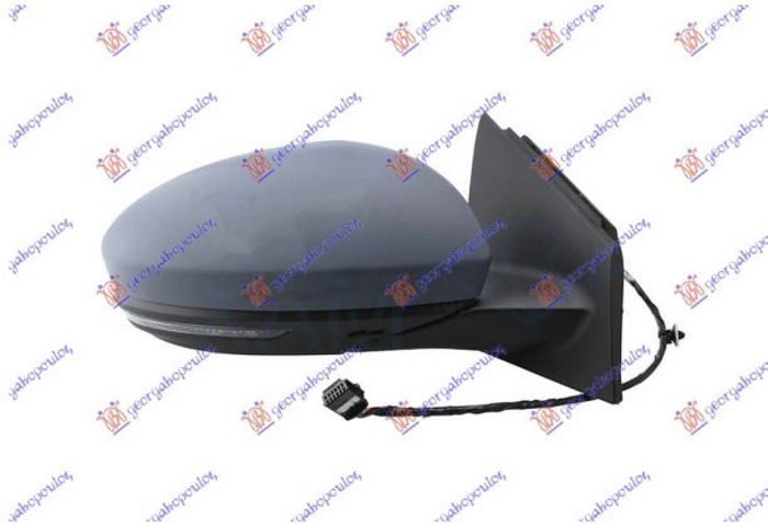 DOOR MIRROR ELECTRICAL HEATED PRIMED (W/SIDE LAMP & SENSOR) 9 PIN (A QUALITY) (CONVEX GLASS)