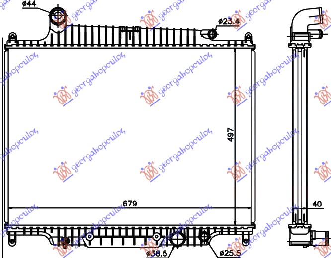 RADIATOR 3.6 TD DIESEL AUTOMATIC (495x680) (NRF)