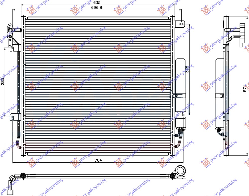 ΨΥΓΕΙΟ A/C 4.0 V6/4.4 V8 ΒΕΝΖΙΝΗ (635x571x16)