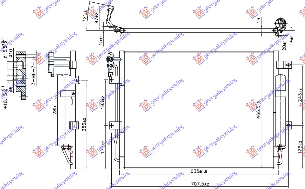 ΨΥΓΕΙΟ A/C 3.0 TD ΠΕΤΡΕΛΑΙΟ 10- (635x466x16) (VALEO)