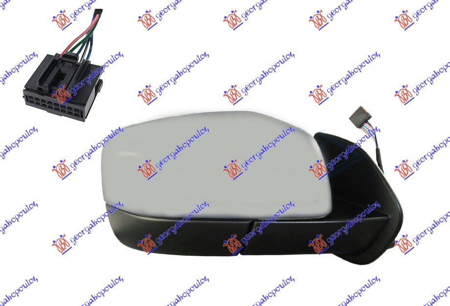 DOOR MIRROR ELECTRICAL HEATED FOLDABLE (W/MEMORY) PRIMED (10 PIN) (A QUALITY) 2009- (CONVEX GLASS)