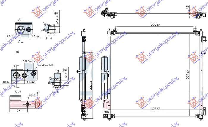 CONDENSER 3.0 D (ENGINE 30DDTX) DIESEL (595x570x12)