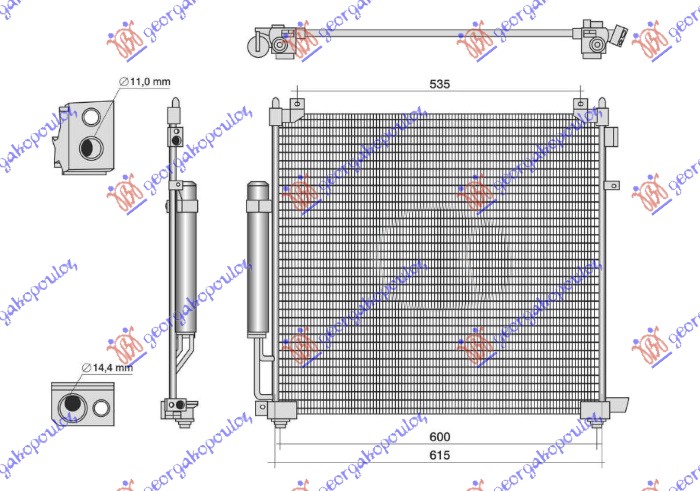 ΨΥΓΕΙΟ A/C 2.0 Si4 ΒΕΝΖΙΝΗ - 2.0 Sd4,Td4 ΠΕΤΡΕΛΑΙΟ (631x572) (NISSENS)