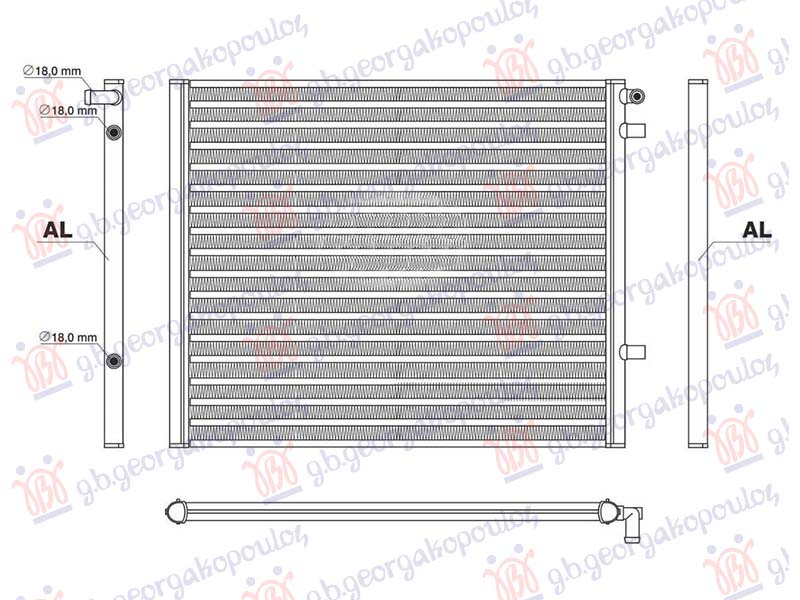 ADDITIONAL RADIATOR 3.0 PETROL/HYBRID - 3.0 DIESEL/HYBRID (608x531x26)