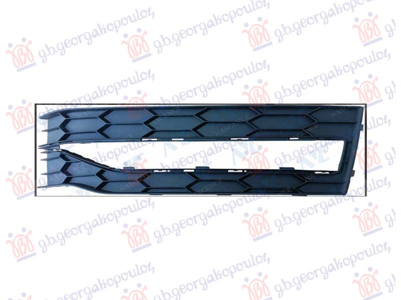 FRONT BUMPER GRILLE BLACK (W/FOG LAMP HOLE) (W/ MOULDING HOLE)