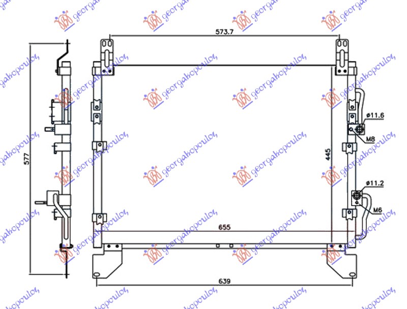 CONDENSER 2.7 Xdi DIESEL -06 (665x445x20)