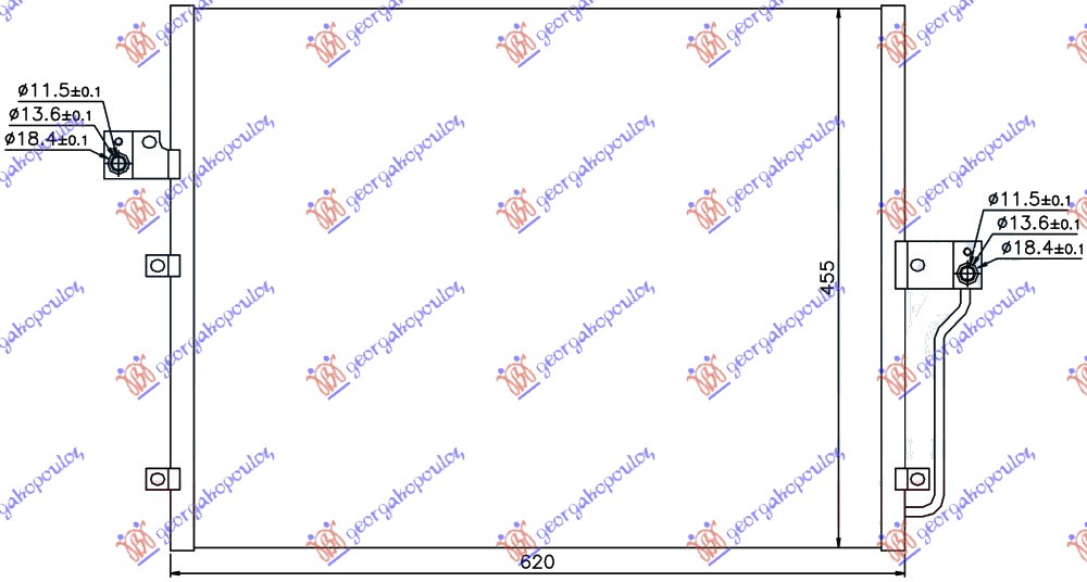 ΨΥΓΕΙΟ A/C 2.0 Xdi ΠΕΤΡΕΛΑΙΟ (620x455x16)