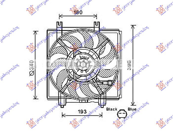 ΒΕΝΤΙΛΑΤΕΡ A/C 2.5 TURBO (342mm) (2pin)