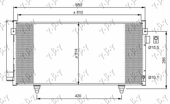 ΨΥΓΕΙΟ A/C ΒΕΖΙΝΗ-ΠΕΤΡΕΛΑΙΟ (610x310x16)