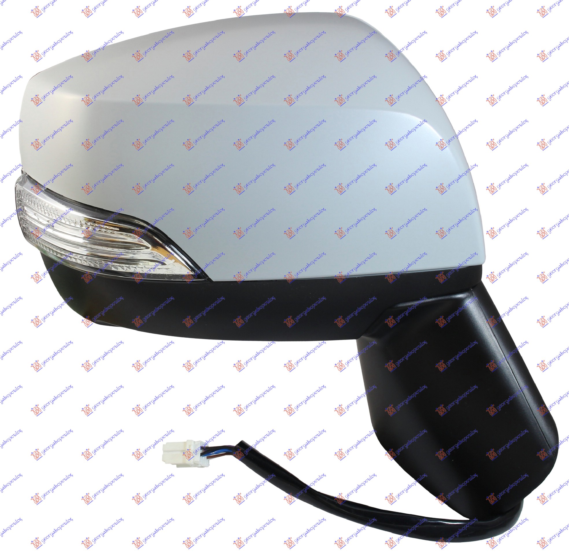 DOOR MIRROR ELECTRICAL HEATED FOLDABLE PRIMED (W/SIDE LAMP) (A QUALITY) (CONVEX GLASS)