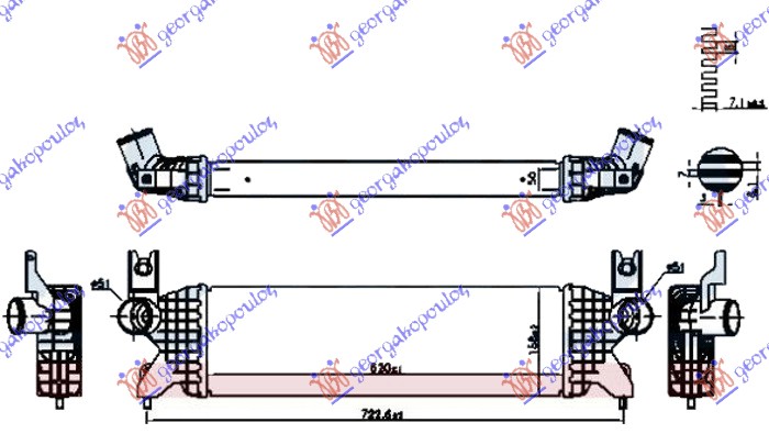 ΨΥΓΕΙΟ INTERCOOLER 1.0-1.4 TURBO ΒΕΝΖΙΝΗ (520x160x50)