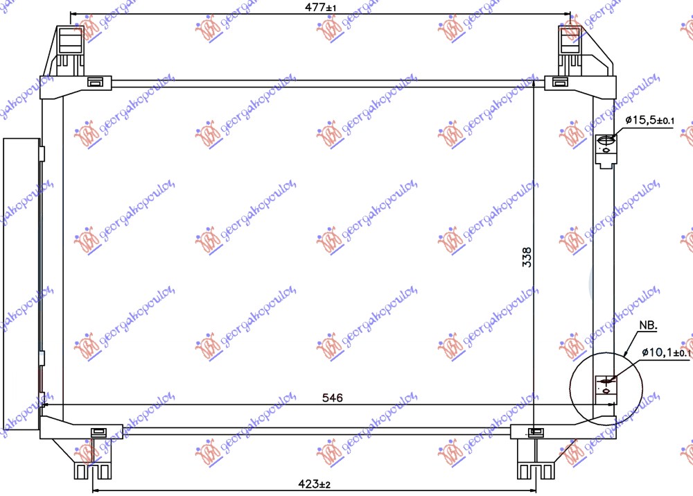 ΨΥΓΕΙΟ A/C 1.0/1.3i16v (497x320x16) ΙΑΠΩΝΙΚΟ ΠΑΡΟΧΕΣ ΕΜΠΡΟΣ (VALEO)