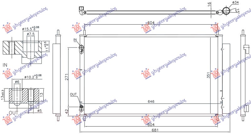 ΨΥΓΕΙΟ A/C 1.5 HYBRID ΒΕΝΖΙΝΗ (600x355x16) (KOYO)