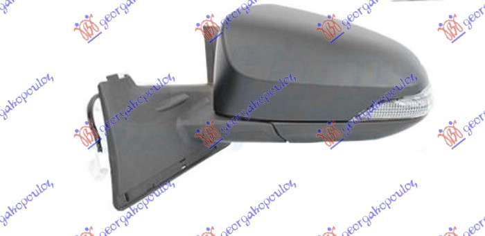 DOOR MIRROR ELECTRICAL PRIMED (W/SIDE LAMP) (5 PIN) (A QUALITY) (CONVEX GLASS)