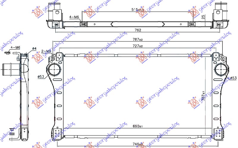 ΨΥΓΕΙΟ INTERCOOLER 2.2 D4D ΑΥΤΟΜΑΤΟ (690x367x25)